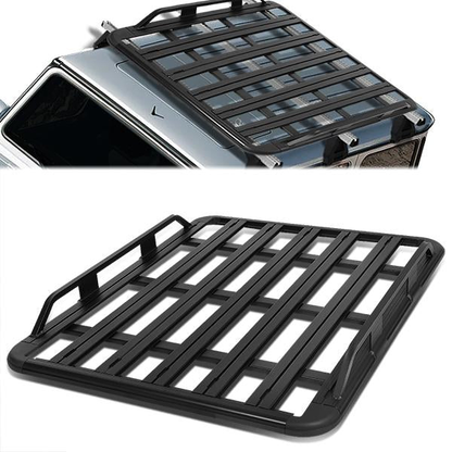 PORTAEQUIPAJE ROOF RACK CARGO BASKET - 60"L X 40"W X 6"H - ALUMINUM - BLACK