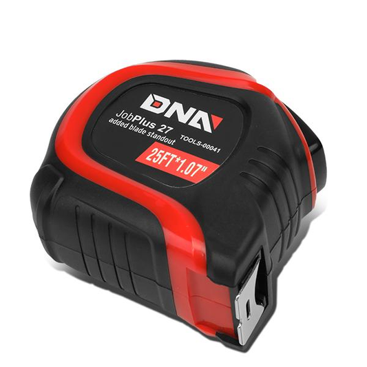 HERRAMIENTAS DNA LOGO - 25FT - 1.07" - PUSH BUTTON - BLACK / RED