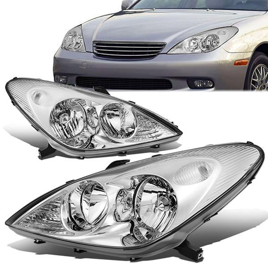 FAROS 02-03 LEXUS ES300 / 04 LEXUS ES330 - CHROME HOUSING / CLEAR CORNER - H7 LOW BEAM / 9005 HIGH BEAM