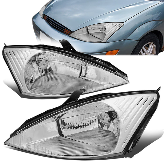 FAROS 03-04 FORD FOCUS -  OE STYLE - H13 HIGH/LOW BEAM - CHROME HOUSING / CLEAR CORNER
