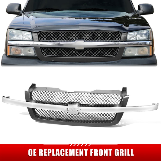 PARRILLA GRILLE - CV SIRADO '03-'05/ GRILLE ASS'Y/ MAT-GRAY W/CHROME MLDG/ (PTM) (BASE/LT/LS)/ (SAME=AVALANCHE)//PARTS.NO,GM1200489//OEM NO,19168629