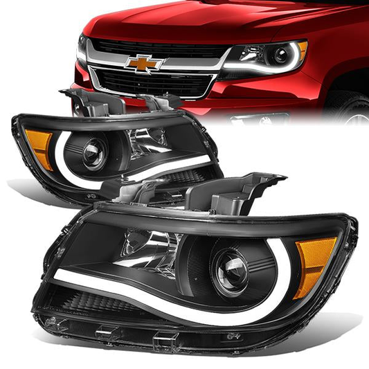 FAROS 15-20 CHEVY COLORADO - LED DRL - PROJECTOR - BLACK HOUSING / AMBER CORNER