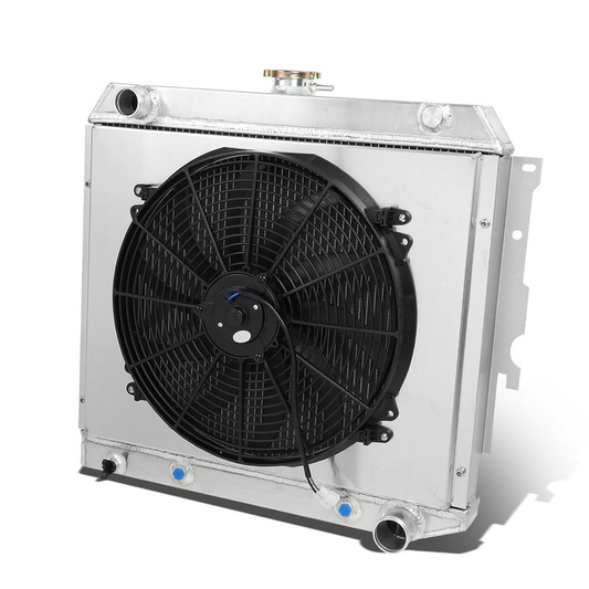 RADIADOR DE ALUMINIO RADIATOR + FAN SHROUD - 3 ROWS - 70-72 DODGE CHARGER V8 / 70-71 DODGE CHALLENGER V8 / 70-73 DODGE CORONET V8, PLYMOUTH BARRACUDA V8 / 71-73 PLYMOUTH SATELLITE V8 / 72-73 PLYMOUTH ROAD RUNNER V8 / 1970 PLYMOUTH BELVEDERE V8 - FITS BOTH