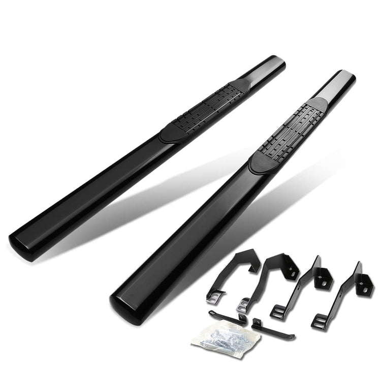 ESTRIBOS 4" - OVAL - STRAIGHT - 02-08 DODGE RAM 1500 / 03-09 DODGE RAM 2500, 3500 - REGULAR CAB - BLACK