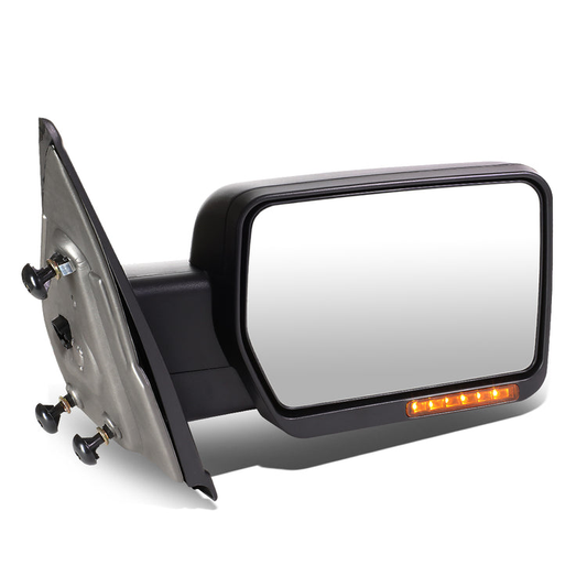 RETROVISORES EXTENDIBLES TOWING MIRROR - 04-14 FORD F-150 - RIGHT - MANUAL W/O HEATED - LED AMBER SIGNAL - BLACK