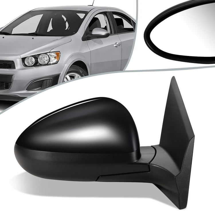 RETROVISOR MIRROR - OEM - 12-13 CHEVY SONIC - POWERED - HEATED - W/ BLIND SPOT GLASS - FOLDING - BLACK MATERIAL - RIGHT