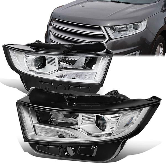 FAROS 15-18 FORD EDGE - FITS MODELS W/ HALOGEN HEADLIGHTS - PROJECTOR LOW BEAM - 9005 HIGH / H7 LOW BEAM - CHROME HOUSING / CLEAR CORNER
