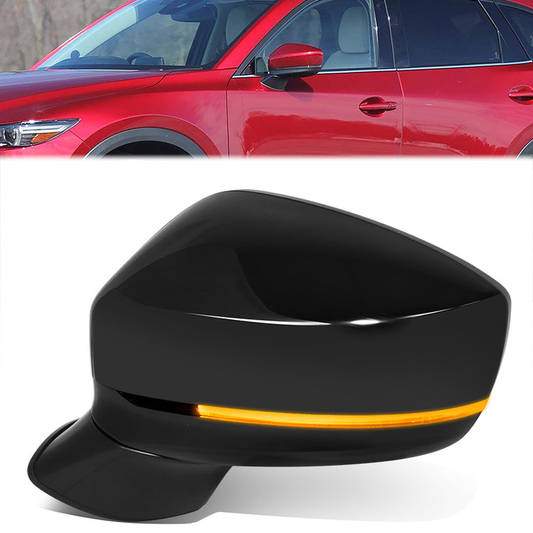 RETROVISOR MIRROR - OE STYLE - MAZDA CX-5 17-23 - WITH POWER WITH BLIND SPOT WITH SIGNAL - DRIVER SIDE - PAINT TO MATCH - BLACK