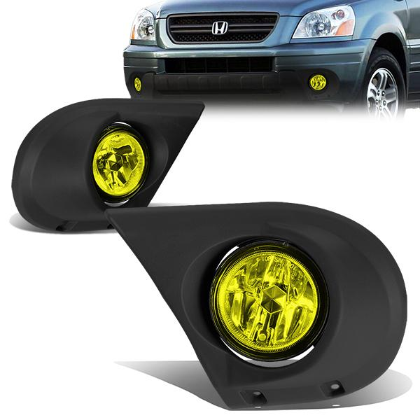 FAROS DE NIEBLA 03-05 HONDA PILOT - WITH BEZEL - H11 BULB - AMBER