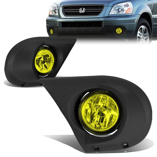 FAROS DE NIEBLA 03-05 HONDA PILOT - WITH BEZEL - H11 BULB - AMBER