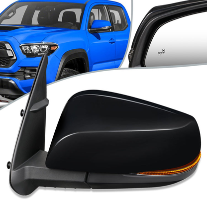 RETROVISOR MIRROR - OEM - 16-17 TOYOTA TACOMA - POWER MIRROR ADJUSTMENT - HEATED - SIGNAL LIGHT - BLIND SPOT DETECTION - FOLDING - W/O MEMORY, PUDDLE LIGHT OR ASPHERICAL GLASS - FOLDING - PAINTABLE - ONLY FITS VEHICLES W/ MATCHING FUNCTIONS AS MIRROR -