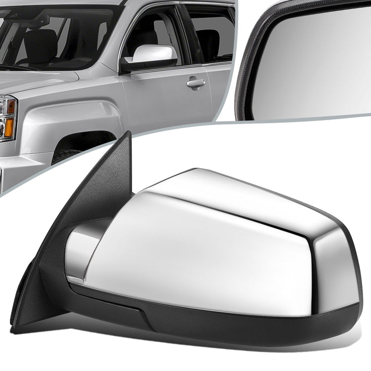 RETROVISOR MIRROR - OEM - 10-17 GMC TERRAIN - POWERED - HEATED - FOLDING - CHROME COVER - LEFT