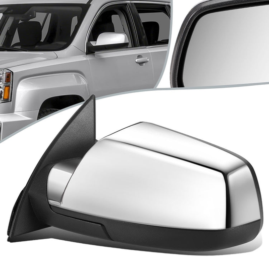 RETROVISOR MIRROR - OEM - 10-17 GMC TERRAIN - POWERED - HEATED - FOLDING - CHROME COVER - LEFT
