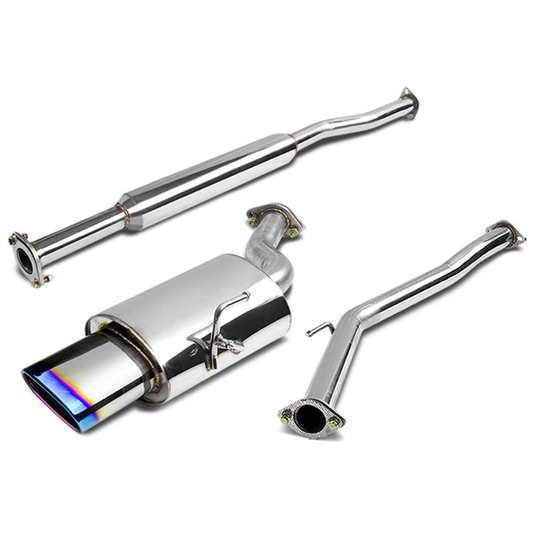 TUBERIA CATBACK CATBACK - 02-06 NISSAN ALTIMA 2.5L 4CYL - SINGLE OVAL BURNT TIP - STAINLESS STEEL