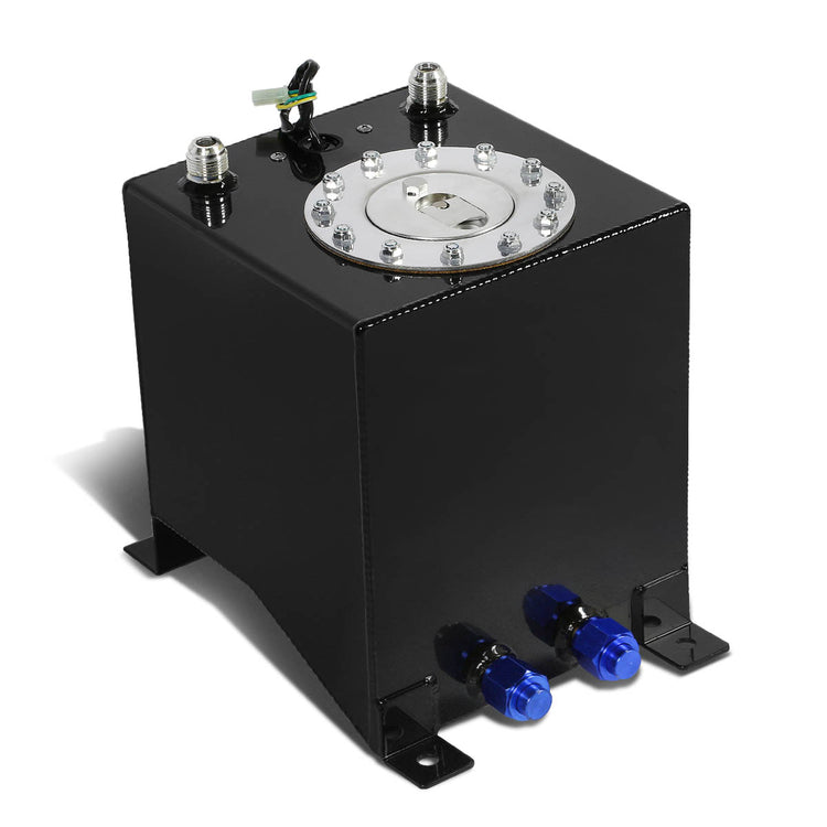 TANQUE DE GASOLINA FUEL CELL - GAS TANK WITH LEVEL SENDER - 2.5 GALLON - ALUMINUM - POLISHED CAP - BLACK