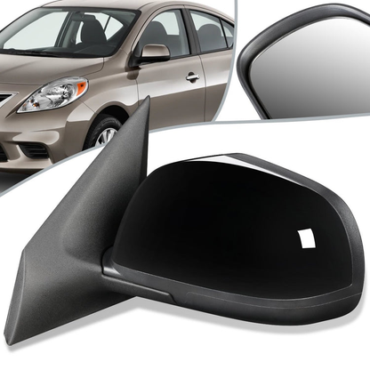 RETROVISOR MIRROR - OEM - 12-14 NISSAN VERSA - POWERED - TEXTURED - BLACK - LEFT