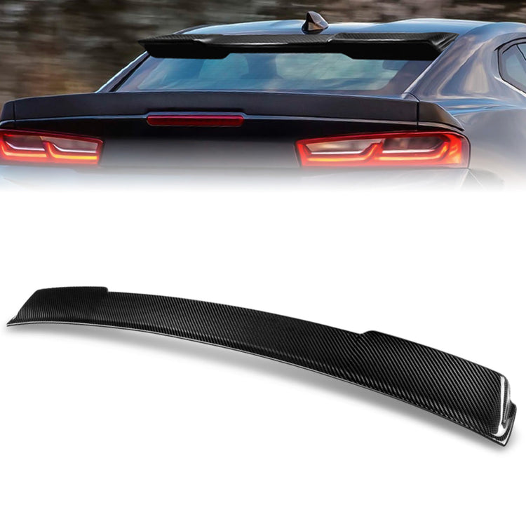 SPOILER CAR ROOF SPOILER - 16-18 CHEVROLET CAMARO - FITS COUPE MODELS - CARBON FIBER BLACK