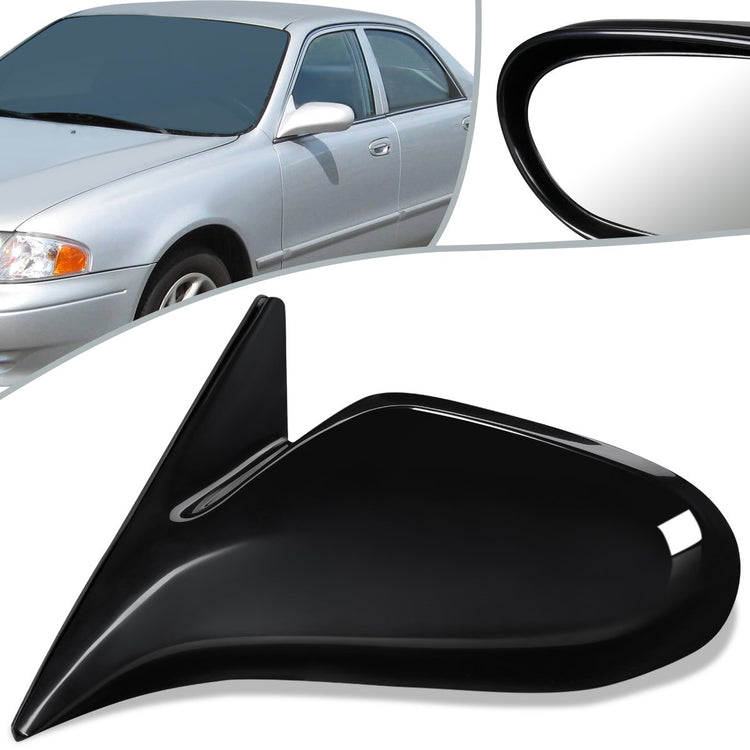 RETROVISOR MIRROR - OEM - 00-02 MAZDA 626 - POWERED - PAINTABLE - BLACK - LEFT