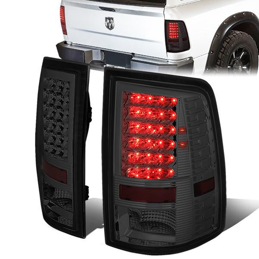 FAROS TRASEROS 09-17 DODGE RAM 1500 / 10-17 DODGE RAM 2500 , 3500 - LED - CHROME / SMOKE
