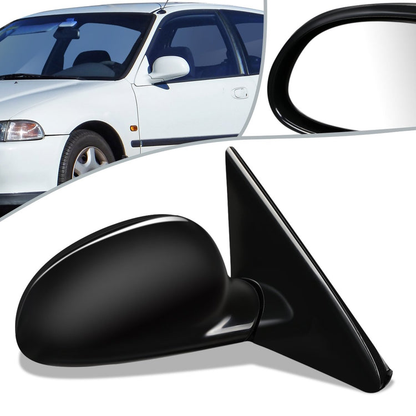 RETROVISOR MIRROR - OEM - 92-95 HONDA CIVIC 2/3-DR - MANUAL - W/ LEVER - FOLDING - BLACK MATERIAL - RIGHT