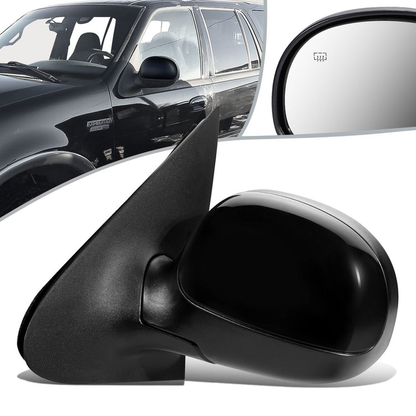 RETROVISOR MIRROR - OEM - 97-02 FORD EXPEDITION - POWERED - HEATED - FOLDING - BLACK MATERIAL - LEFT