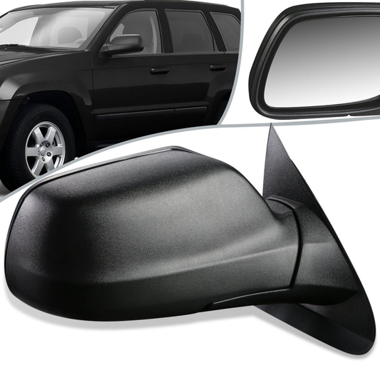 RETROVISOR MIRROR - OEM - 05-10 JEEP GRAND CHEROKEE - POWERED - TEXTURED - BLACK - RIGHT