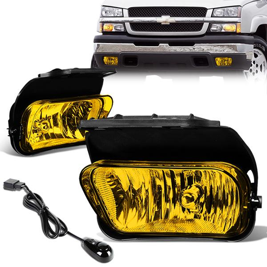 FAROS DE NIEBLA 03-06 CHEVY SILVERADO 1500, 2500HD, 3500 / 2007 SILVERADO 1500, 2500HD, 3500 CLASSIC MODELS / 02-06 AVALANCHE - WITH SWITCH - AMBER