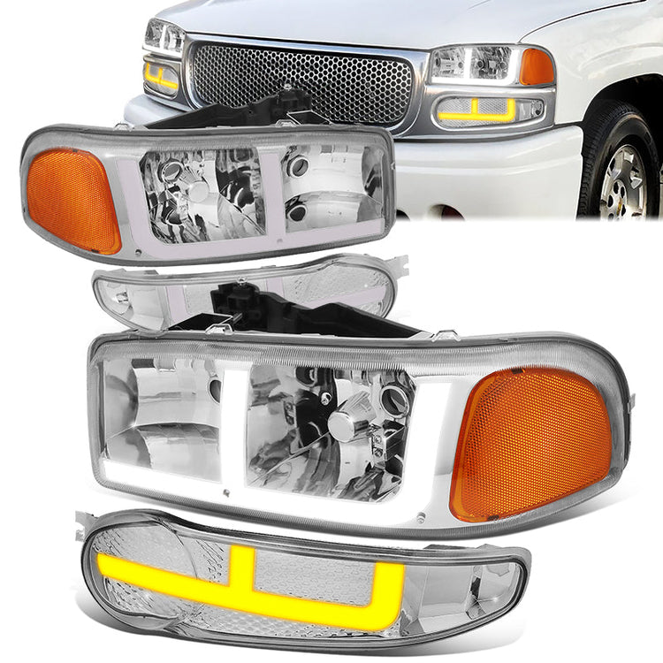 FAROS 2001 GMC SIERRA C3 / 02-06 GMC SIERRA 1500 DENALI / 07 GMC SIERRA 1500 DENALI CLASSIC / 01-06 GMC YUKON DENALI / 01-06 GMC YUKON XL 1500 DENALI - 9006 BULB TO BE USED FOR LOW BEAM. NOTCHING OF BULB BASE MAYBE REQUIRED TO FIT INTO 9005 BULB PLUG - OE