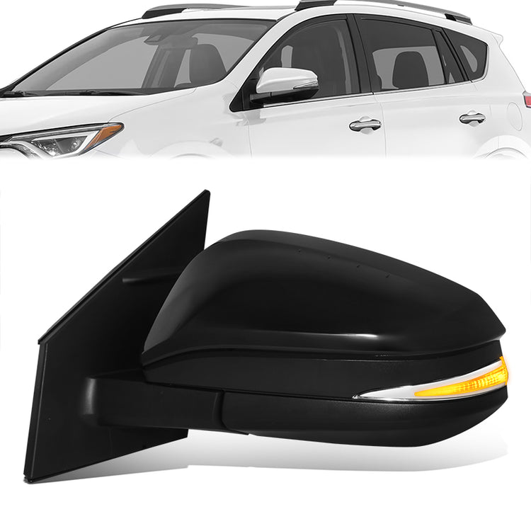 RETROVISOR MIRROR - OE STYLE - TOYOTA RAV4 16-18 - WITH POWER WITH HEATED WITH SIGNAL - DRIVER SIDE - PAINT TO MATCH - BLACK