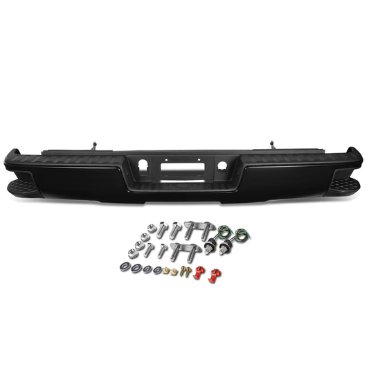 DEFENSA TRASERA 14-18 CHEVY SILVERADO 1500 GMC SIERRA 1500 - CORNER STEP MODEL W/O PARKING SENSOR HOLES - BLACK
