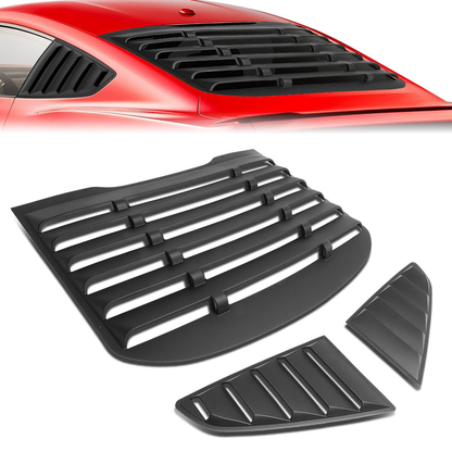 nan WINDOW LOUVER - 3PCS - 15-18 FORD MUSTANG - DOES NOT FIT CONVERTIBLE MODELS - BLACK