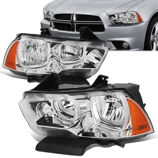 FAROS 11-14 DODGE CHARGER 4-DOOR - CHROME HOUSING / AMBER CORNER - H11 LOW BEAM / 9005 HIGH BEAM