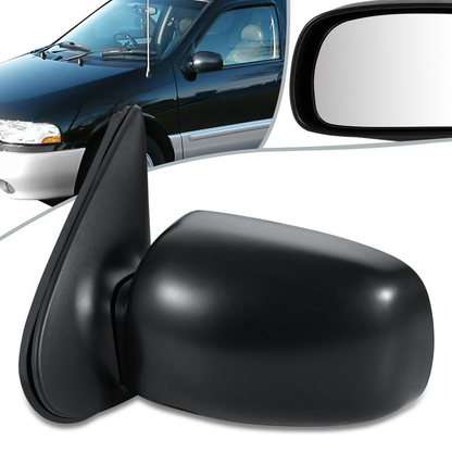 RETROVISOR MIRROR - OEM - 99-02 NISSAN QUEST - POWERED - HEATED - FOLDING - BLACK MATERIAL - LEFT