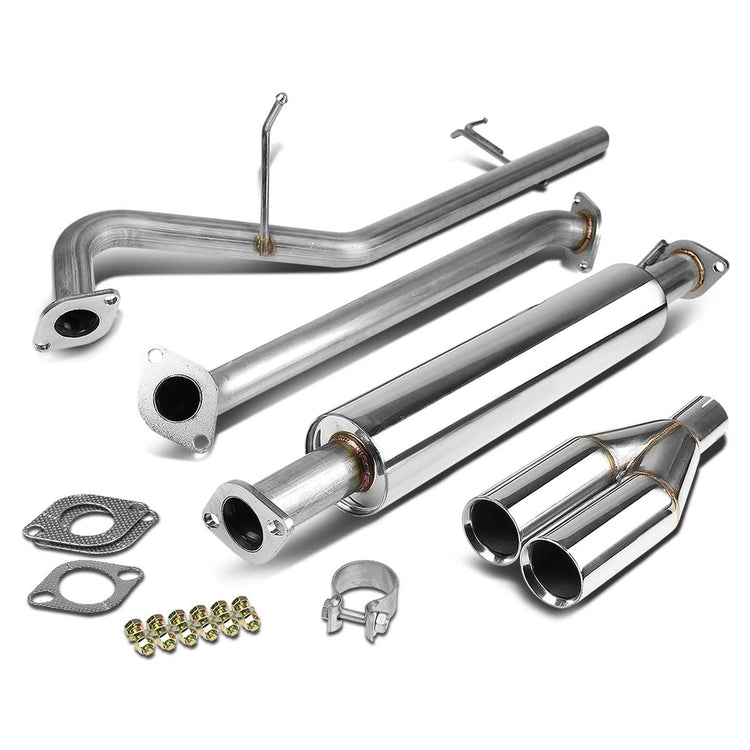 TUBERIA CATBACK CATBACK - 06-11 KIA RIO - DUAL ROLLED TIP - STAINLESS STEEL