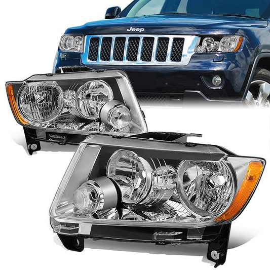 FAROS 11-13 JEEP GRAND CHEROKEE - H11 LOW BEAM / 9005 HIGH BEAM - CHROME HOUSING / AMBER CORNER
