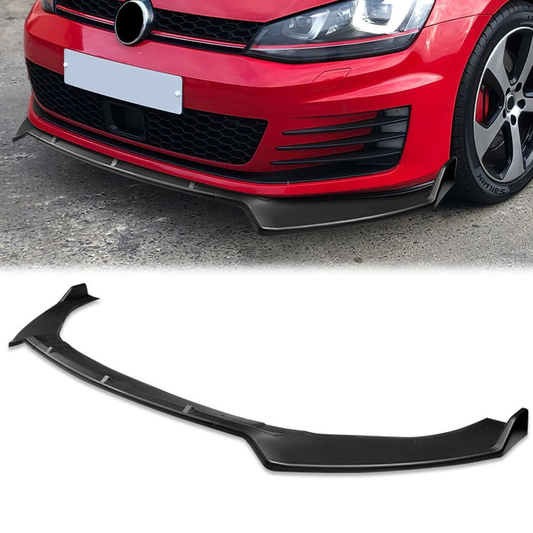 LIP FRONTAL 14-20 VOLKSWAGEN GOLF - FITS GTI, R, R-LINE ONLY - REQUIRES DRILLING BUMPER FOR IINSTALLATION - 3PC - MATTE BLACK