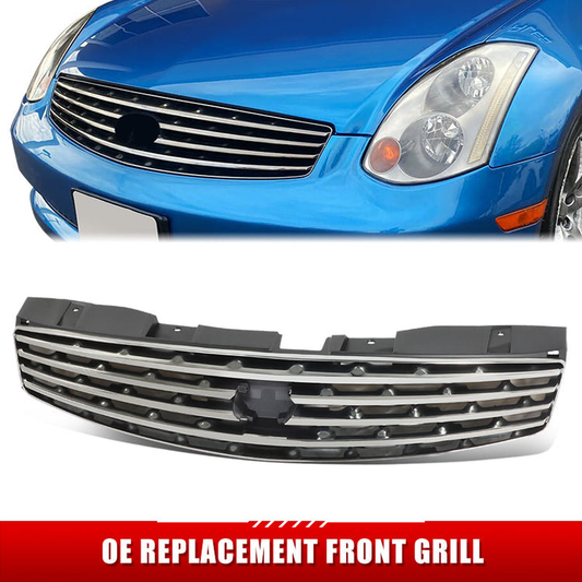 PARRILLA GRILLE - IN G35 (2/4D) '03-'06/'07-'08/ GRILLE ASS'Y 03-08/ CHROME/BLACK (2D)//PARTS.NO,IN1200107//OEM NO,62070AM800