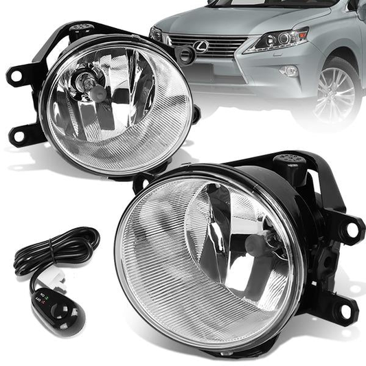 FAROS DE NIEBLA 15-16 TOYOTA RAV4 / 14-15 4RUNNER, LEXUS CT200H, GS350, IS250, IS350, RX350, RX450H / 14-16 COROLLA / 13-15 LEXUS ES300H / 14-18 HIGHLANDER / 12-15 PRIUS / 12-14 PRIUS C / 15-18 TACOMA / 13-16 TUNDRA - WITH SWITCH - H16 BULB - CHROME /