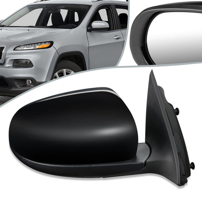 RETROVISOR MIRROR - OEM - 14-16 JEEP CHEROKEE - POWERED - HEATED - FOLDING - BLACK MATERIAL - RIGHT