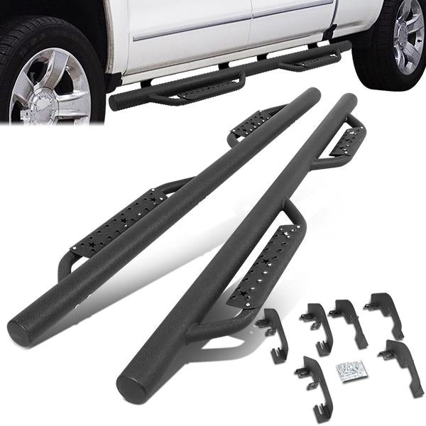 ESTRIBOS STEP DOWN - 07-18 CHEVY SILVERADO 1500, GMC SIERRA 1500 / 07-19 CHEVY SILVERADO 2500HD, SILVERADO 3500HD, GMC SIERRA 2500HD, SIERRA 3500HD - DOES NOT FIT MODELS EQUIPPED WITH DEF TANK - EXTENDED CAB - MATTE BLACK