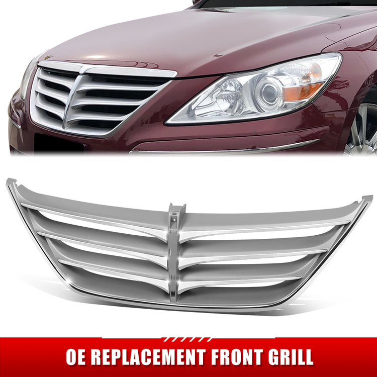 PARRILLA GRILLE - HY GESIS(4D)'09-'14/(2D)10-12/ GRILLE ASS'Y 09-10/ CHROME/PAINTED SILVER/ (4D)//PARTS.NO,HY1200167//OEM NO,863513M110