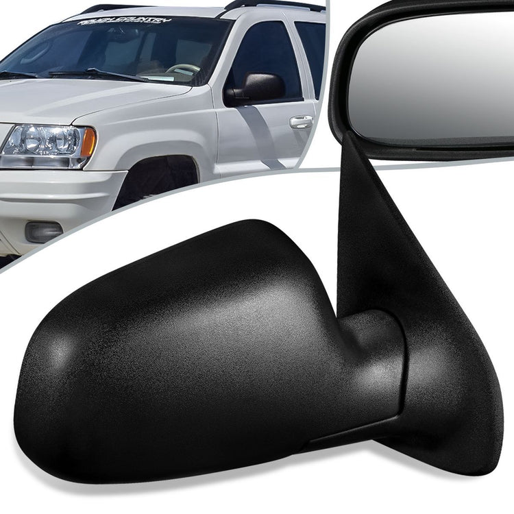RETROVISOR MIRROR - OEM - 99-04 JEEP GRAND CHEROKEE - POWERED - TEXTURED - BLACK - RIGHT