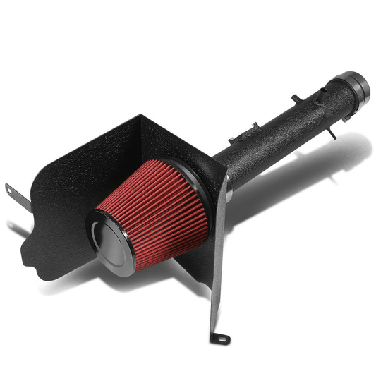 FILTRO DE AIRE ALTO FLUJO HEAT SHIELD - 05-11 TOYOTA TACOMA 4.0L V6 - ALUMINUM PIPING - WRINKLE FINISH - BLACK