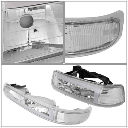 FAROS 99-02 CHEVY SILVERADO 1500, 2500 / 01-02 SILVERADO 1500 HD, 2500 HD, 3500 / 00-06 SUBURBAN 1500, 2500, TAHOE - REQUIRES WIRING TO EXISTING VEHICLES WIRING HARNESS - LED DRL - 4PC - CHROME / CLEAR