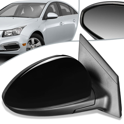RETROVISOR MIRROR - OEM - 11-15 CHEVY CRUZE / 2016 CHEVY CRUZE LIMITED - POWERED - PAINTABLE - BLACK - RIGHT