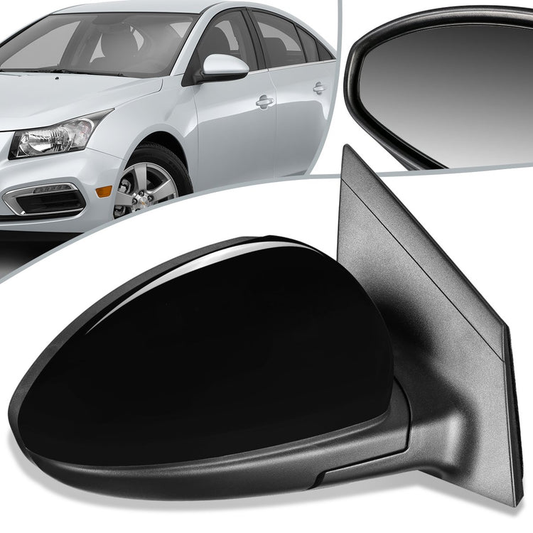 RETROVISOR MIRROR - OEM - 11-15 CHEVY CRUZE / 2016 CHEVY CRUZE LIMITED - POWERED - PAINTABLE - BLACK - RIGHT