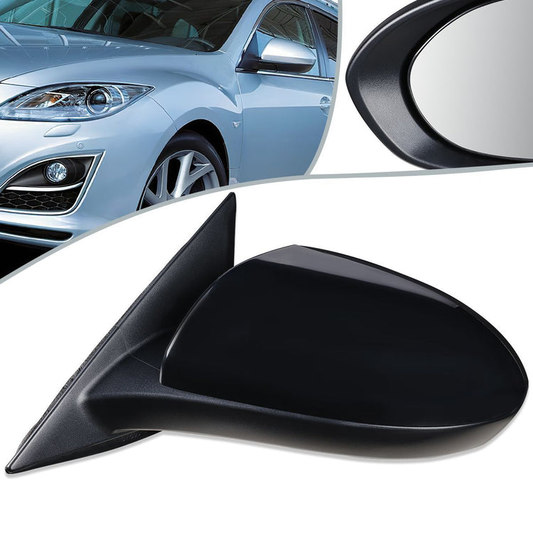 RETROVISOR MIRROR - OEM - 09-13 MAZDA 6 - POWERED - PAINTABLE - BLACK - LEFT
