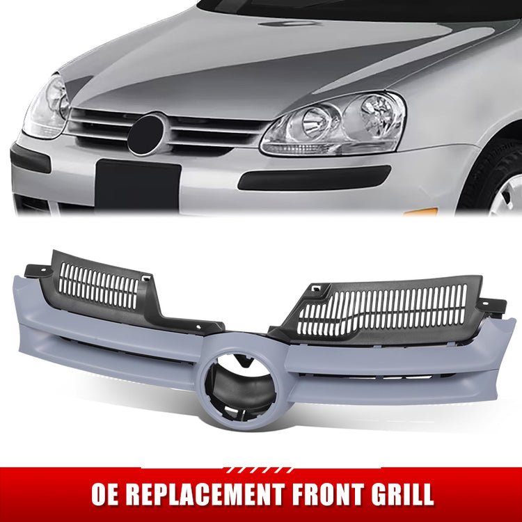 PARRILLA GRILLE - VG GOF 5(V)'04-08/RABBIT 06-09/ GRILLE ASS'Y 06-10/ W/PRIMED GRAY (RABBIT)//PARTS.NO,VW1200136//OEM NO,1K0853651AGRU