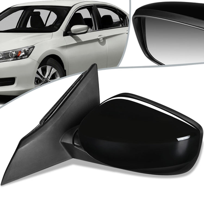 RETROVISOR MIRROR - OEM - 13-17 HONDA ACCORD 2-DOOR - POWERED - TEXTURED - BLACK - LEFT