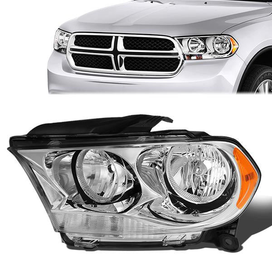 FAROS OE STYLE - 11-13 DODGE DURANGO - ONLY FITS MODELS W/ HALOGEN HEADLIGHTS - H11 LOW BEAM / 9005 HIGH BEAM - CHROME HOUSING - LEFT